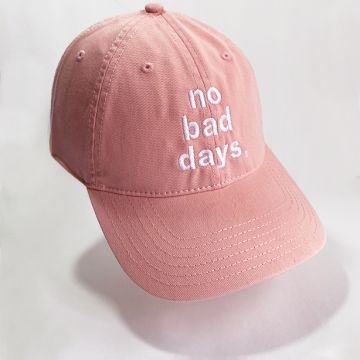 NO BAD DAYS® 6 Panel Twill Cap - Blush Pink Dad Hat